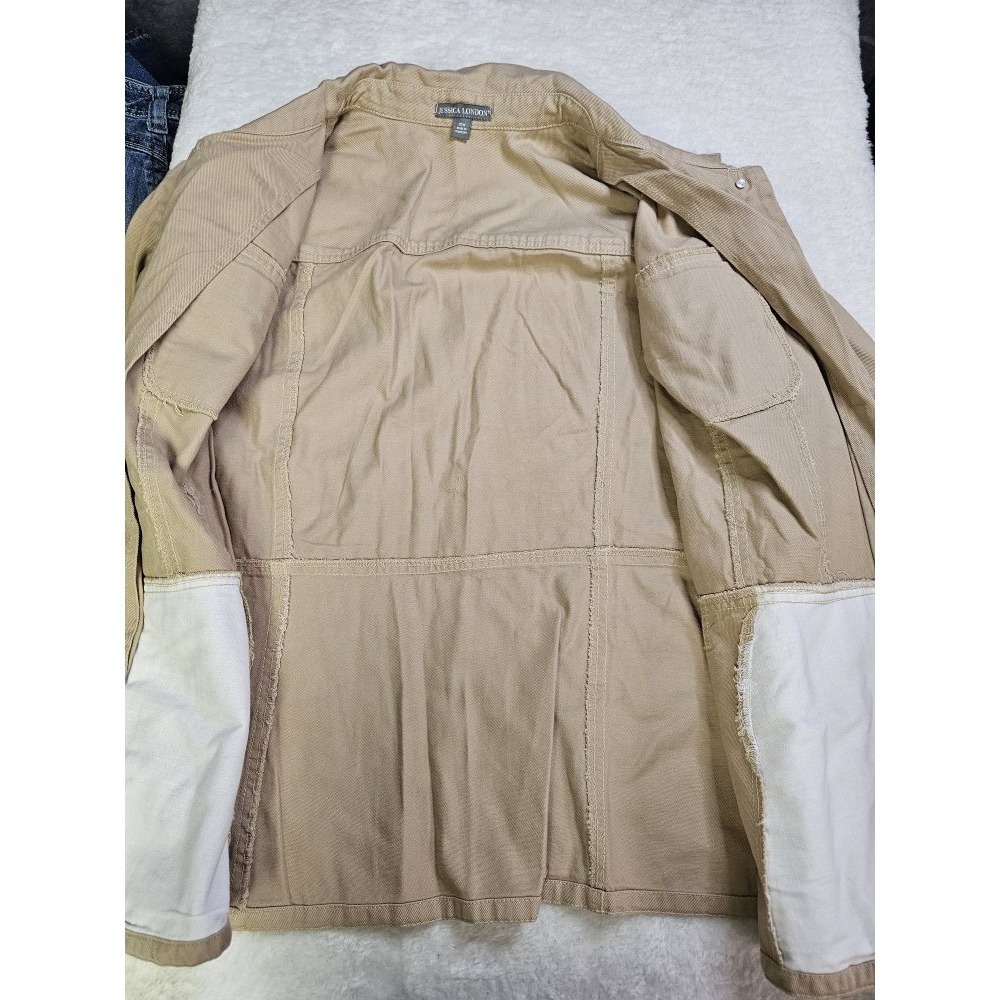 Jessica London Womens Size 26‎ Casual Military Style Khaki Jacket - Picture 8 of 9